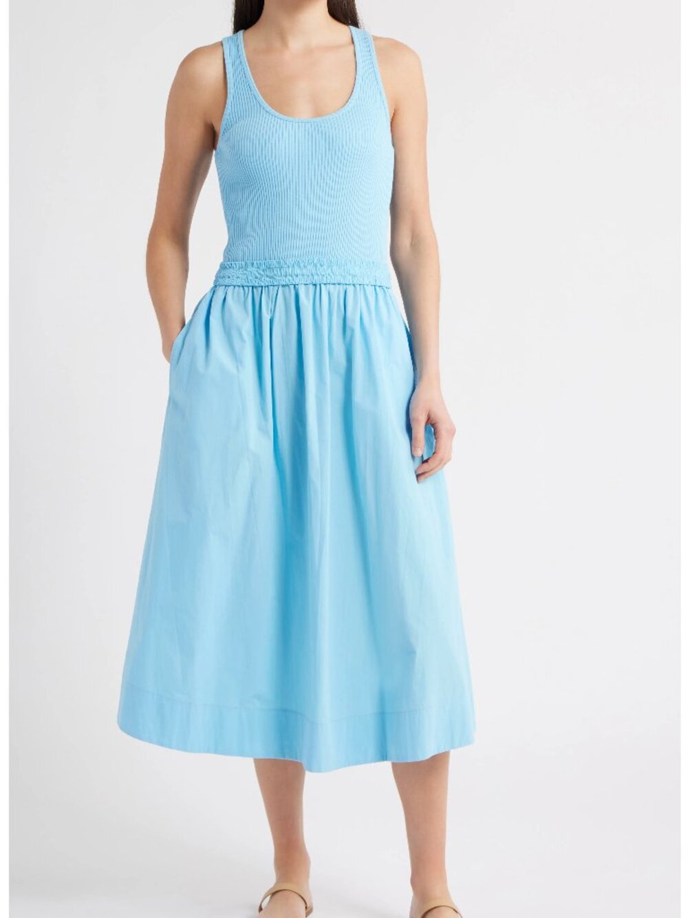 Sadelle Mixed Media Midi Dress